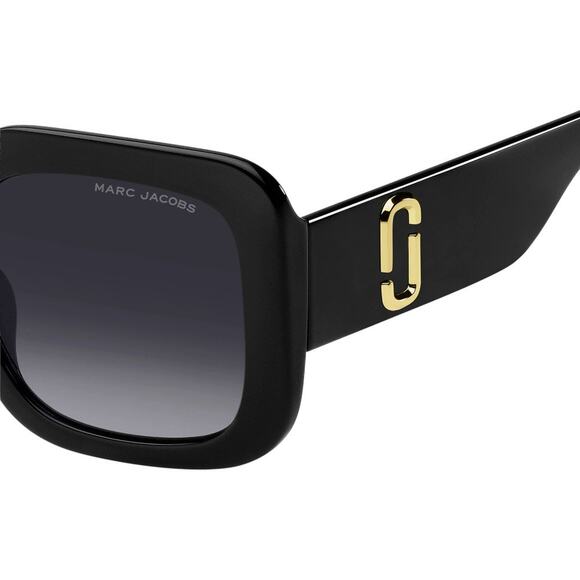 Marc Jacobs 53mm Gradient Polarized Square Sunglasses Black Grey/ Gray Polar - Picture 4 of 4